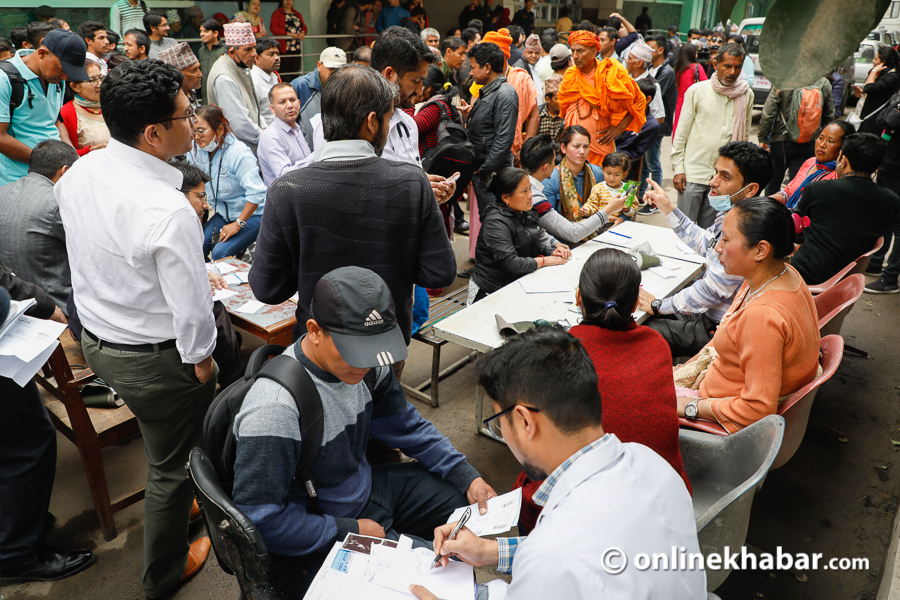 File: Bir Hospital in Kathmandu can't cope with the number of patients. 