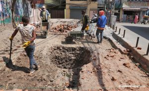 Kathmandu city-activists feud at Chusya Baha: Department begins excavation