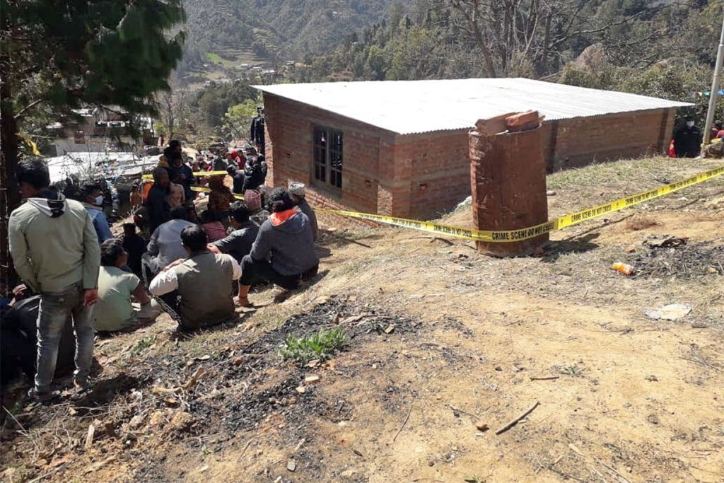 Five persons residing in this house were found dead, in Nallu, Konjyosom rural municipality-4 of the Lalitpur district, on Monday, March 7, 2022.