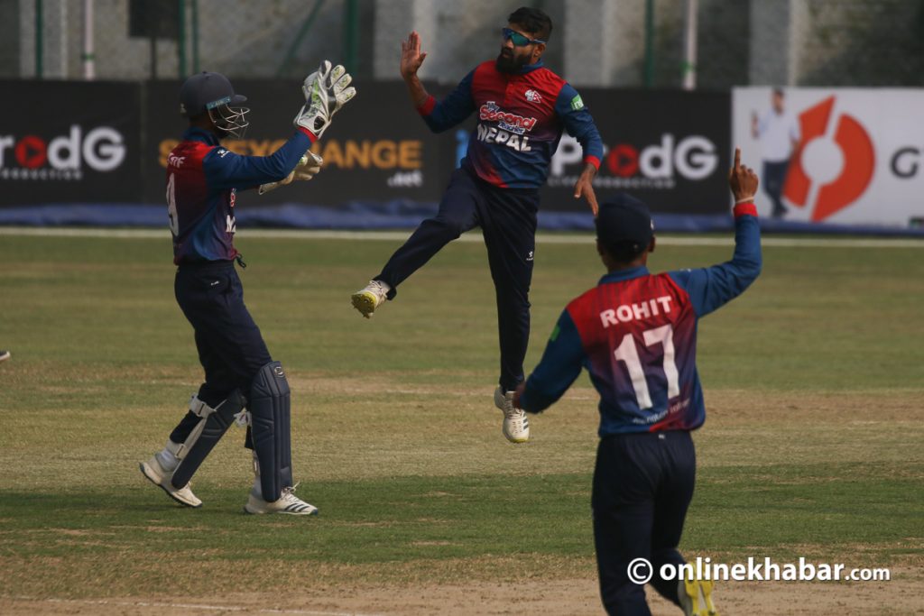 A new generation of Nepal cricket team caught in action.