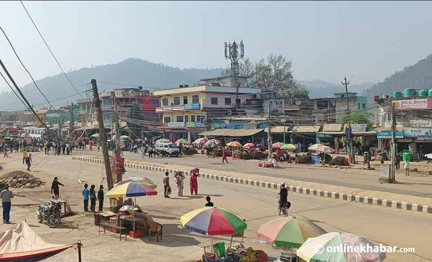 Locals in Chhinchu of Surkhet have closed the road and the market following the death of a girl in a road accident, on Monday, March 21, 2022.