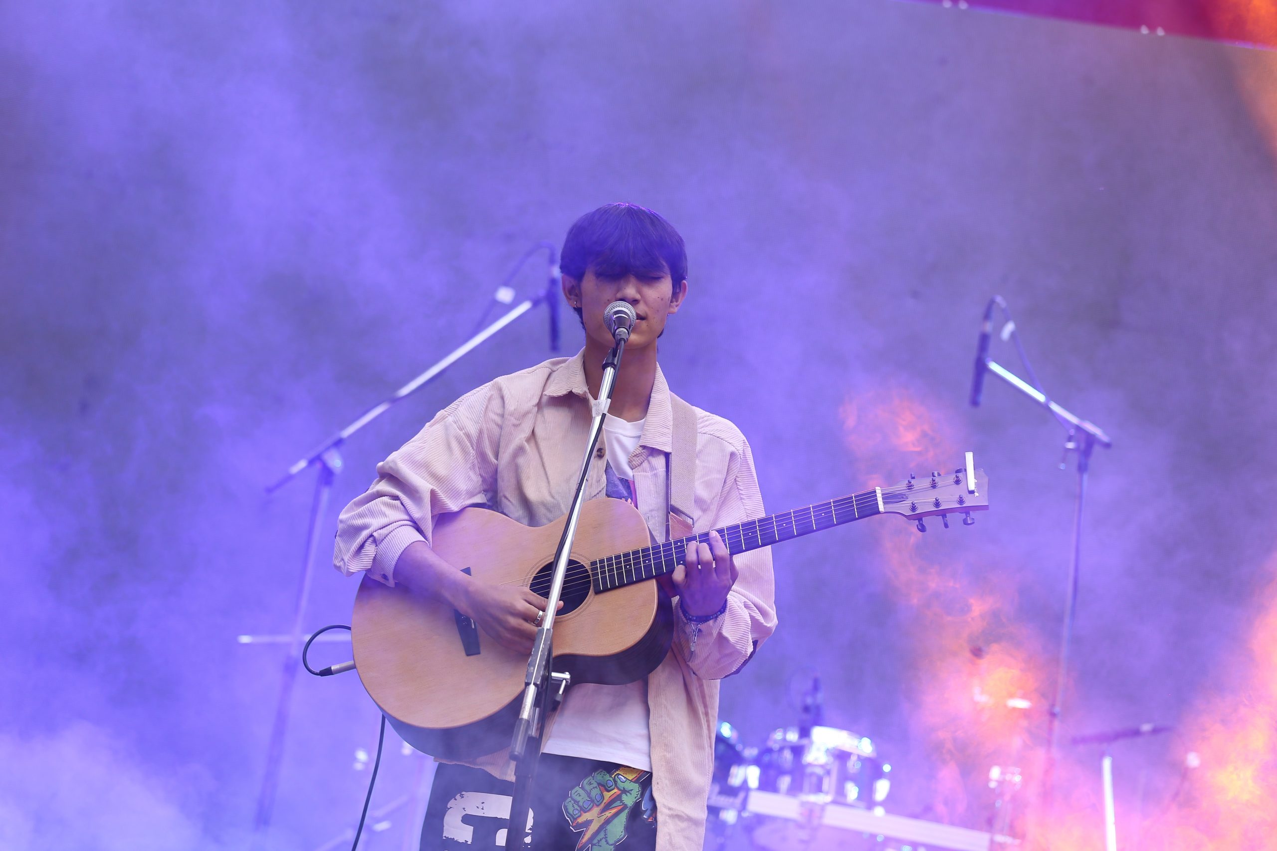 Young Nepali singer Samir Shrestha performing at GE Fest held in December 2021. Photo: Garage Entertainment