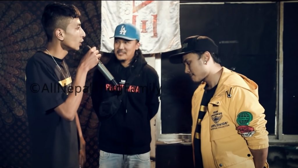 G_Bob vs Maila during a rap show of All Nepal Thug Family. Photo: Screengrab via YouTube