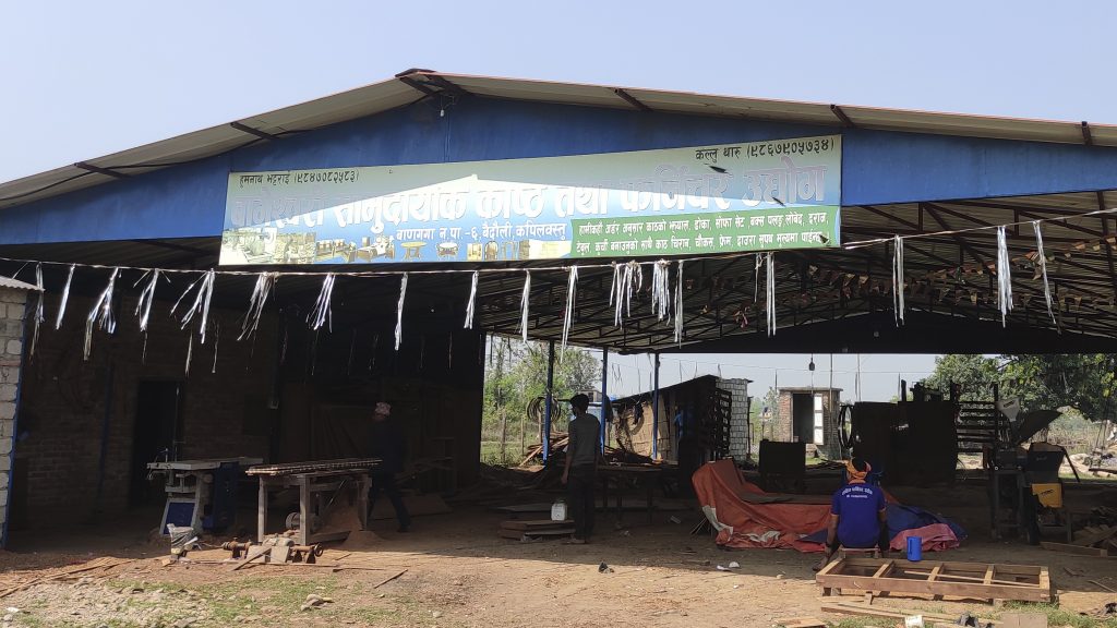 The Bageswori community forest user group in Kapilvastu has operated its own sawmill to prepare furniture items for its members. Photo: Mukesh Pokhrel