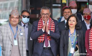 WHO chief Tedros Adhanom Ghebreyesus arrives in Kathmandu on a three-day visit