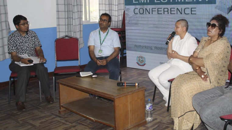 A panel discussion organised by the Kirtipur municipal youth council, in Kathmandu, in Kathmandu, in April 2022. Photo: Courtesy Santosh Maharjan