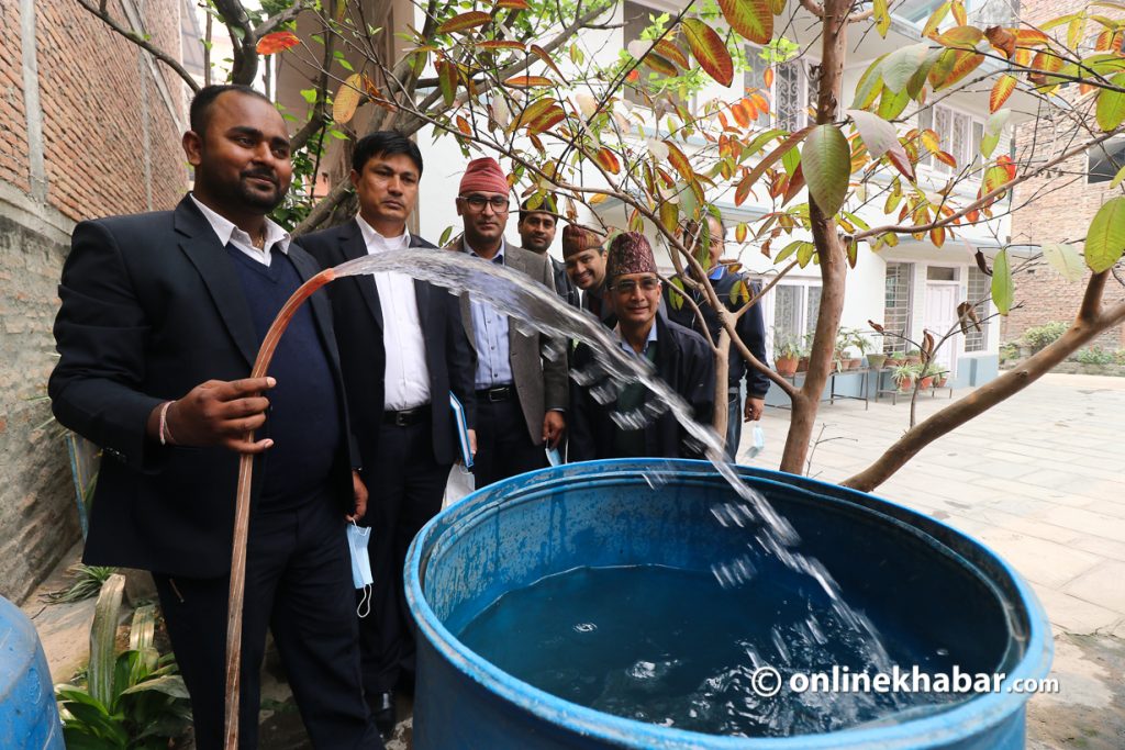 Water from the Melamchi Water Supply Project, is distributed in Kathmandu, from Sunday, April 24, 2022, after a gap of a year.