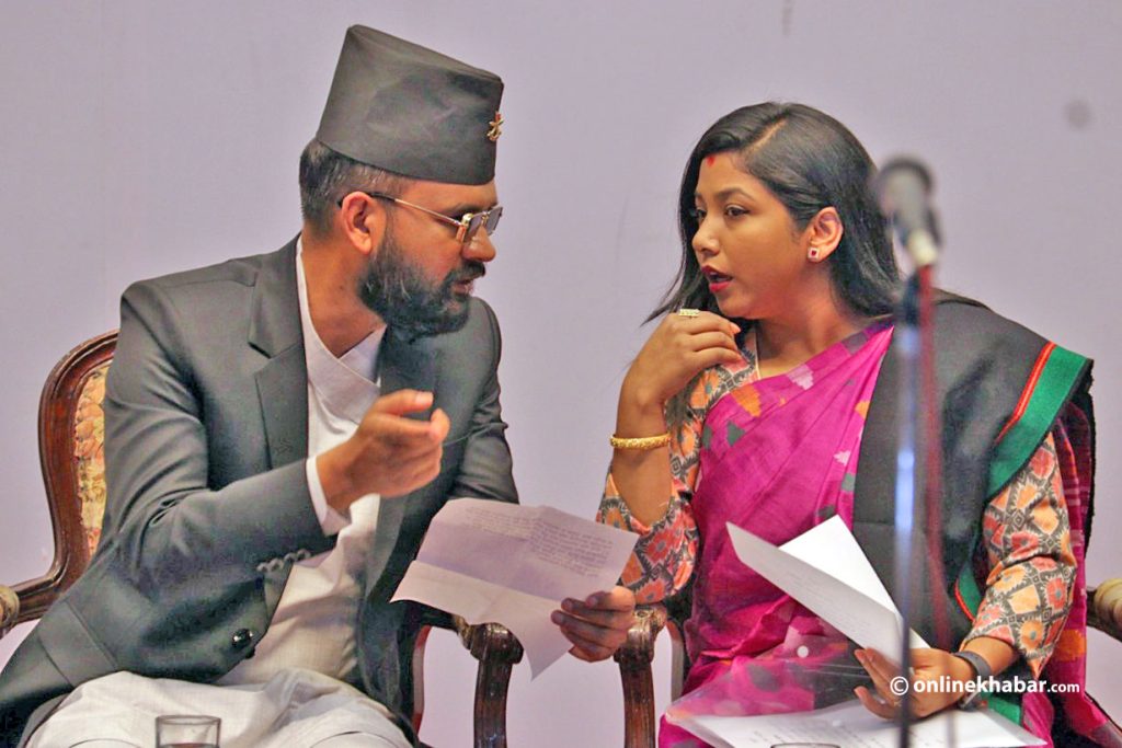 Kathmandu Mayor Balen Shah and his deputy Sunita Dangol. Photo: Aryan Dhimal