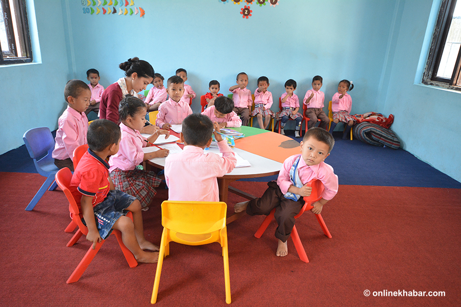 File: A preschool in Kathmandu. 