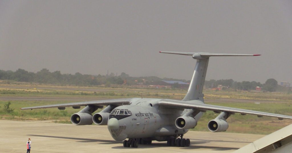 An Indian Air Force aircraft has landed at the Gautam Buddha International Airport, Bhairahawa, Lumbini, on Wednesday, May 11, 2022.