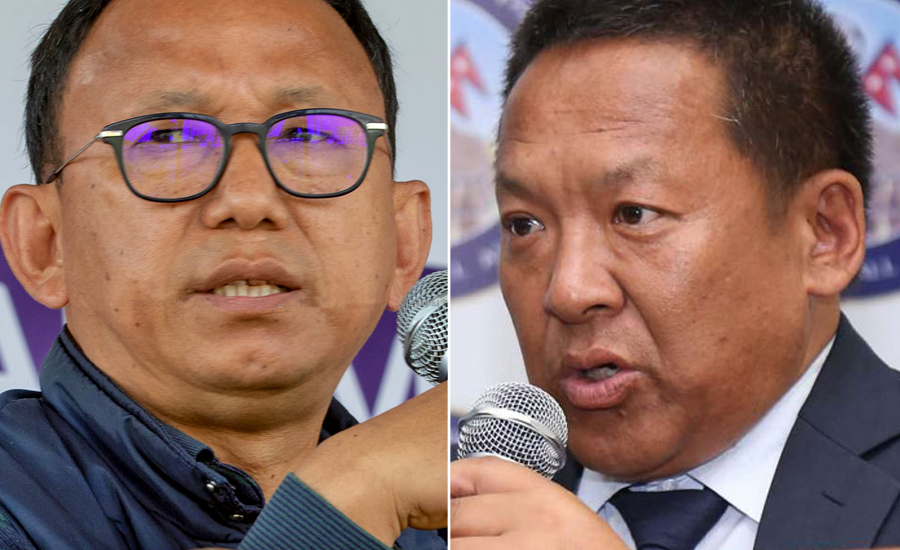 R-L: Karma Tsering Sherpa and Pankaj Bikram Nembang, ANFA presidency aspirants - Abdullah Al Mutairi