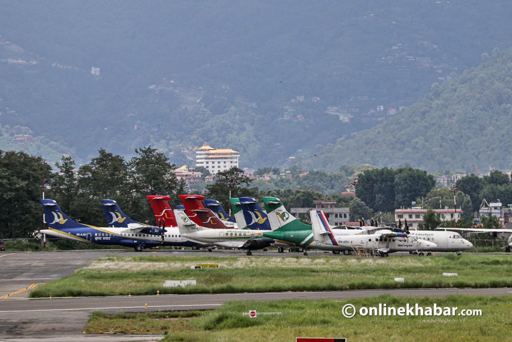 The domestic terminal of the TIA (Kathmandu airport)