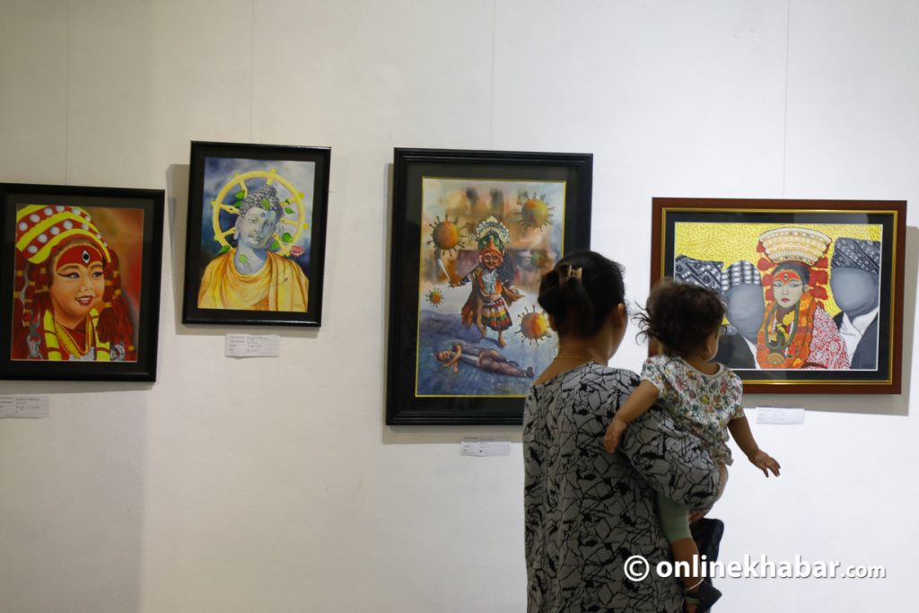 An art exhibition, The Horizon Unfolds, on display at Nepal Art Council. Photo: Bikash Shrestha