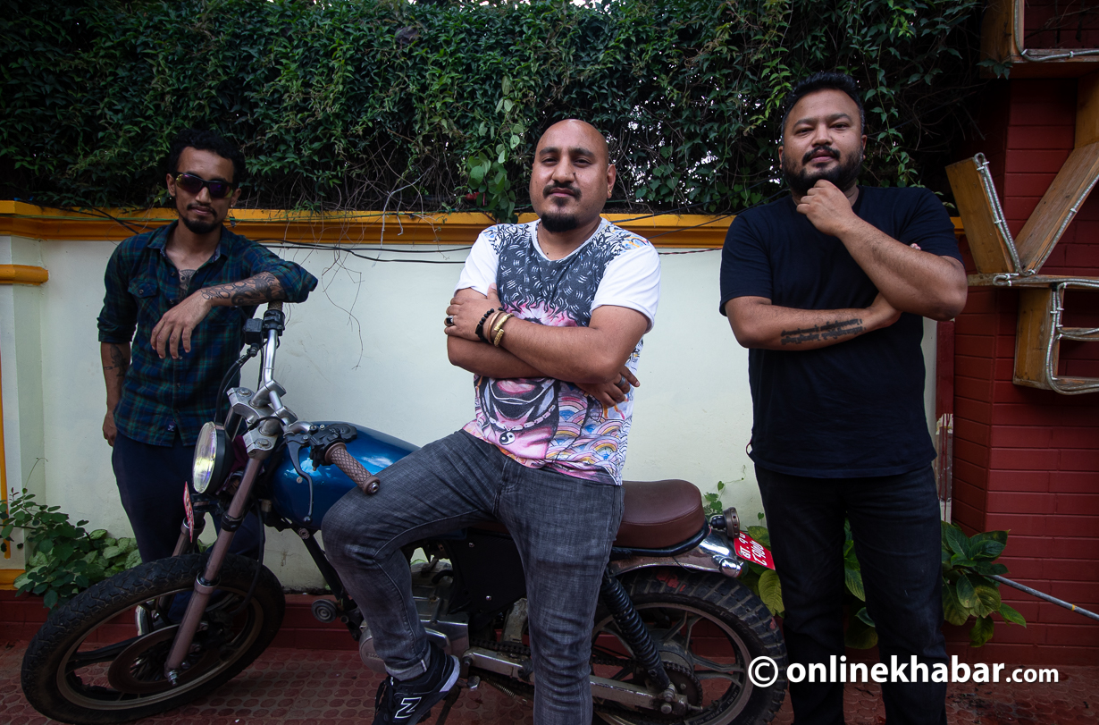 Band members of 'The Midnight Riders'. From left: Jay Ram, Jimi Blues, Sunny Mahat