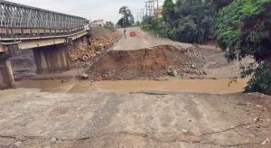 East-West Highway obstructed in Nawalparasi after diversion washed away by a flood