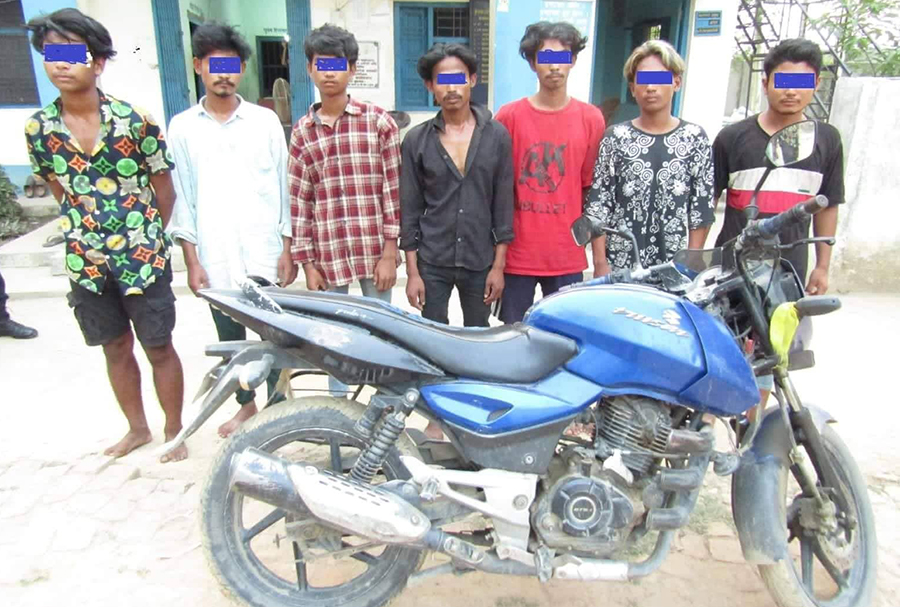 Seven people arrested on the charge of a gang rape, in Banke in June 2022.