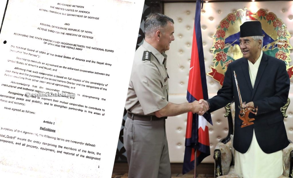 US Army General Charles Fynn meets Prime Minister Deuba in Kathmandu in June 2022, urging him to sign the State Partnership Program agreement as soon as possible.