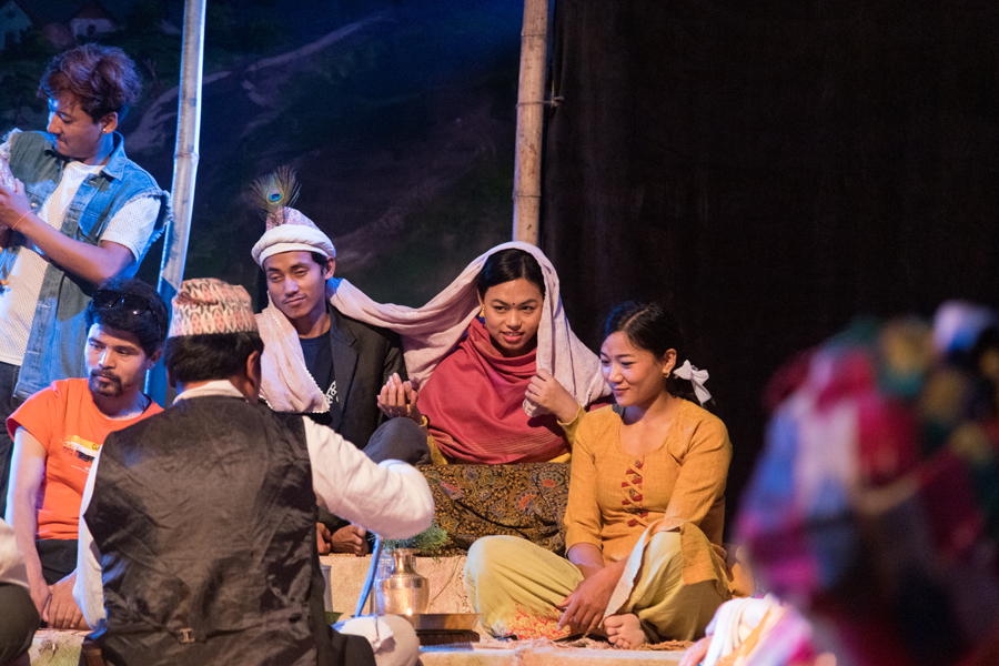 A scene in the play, Chorko Swor, staged in Kathmandu in June 2022.