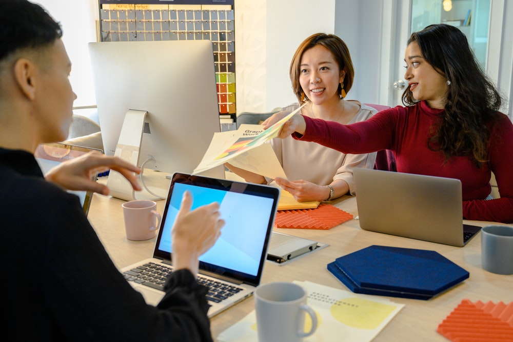 people working in a team Digital platform