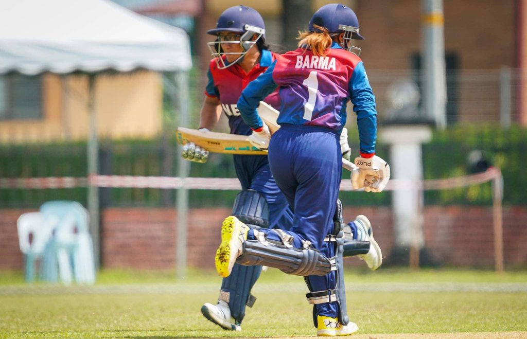 Nepali batters during their match against Bhutan, in Malaysia, on Friday, June 17, 2022.