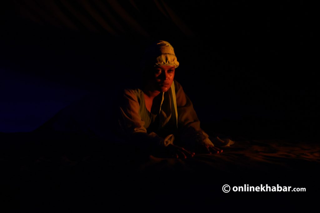 What happens at the end of the play is sad, unexpected and unusual. But, it is also powerful as it vividly reflects the disgraceful practice in human society. Photo: Chandra Bahadur Ale. 