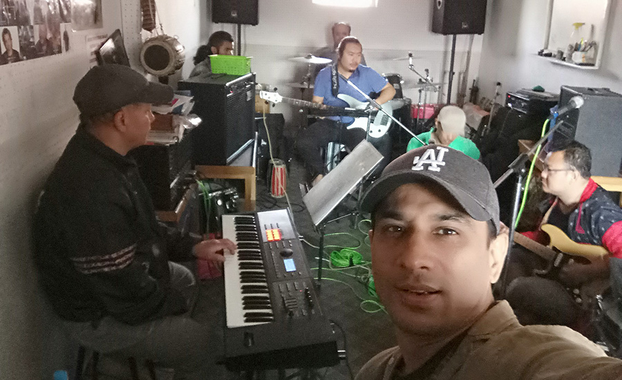 nepali music Kandara-Band practicing