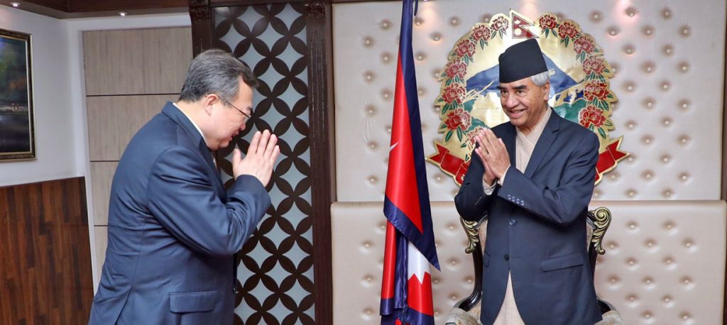 Liu Jianchao and Sher Bahadur Deuba