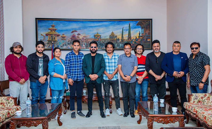 Filmmakers meet Kathmandu Mayor Balen Shah on Tuesday, July 12, 2022.