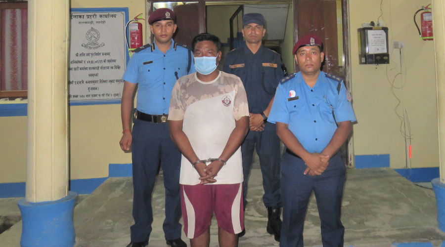 A man was arrested on the charge of attempted rape, in Sainamaina, Rupandehi, in July 2022.