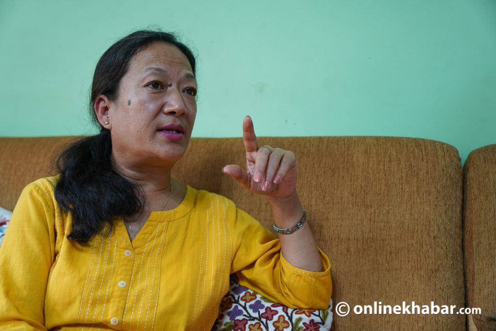 Sharmila Shrestha, owner of Chaichai Confectionary. Image: Aryan Dhimal.