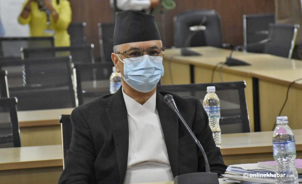 Suspended chief justice Cholendra Shamsher Rana giving his statements to the impeachment recommendation committee, in Kathmandu, on Wednesday, August 31, 2022. Photo: Chandra Bahadur Ale