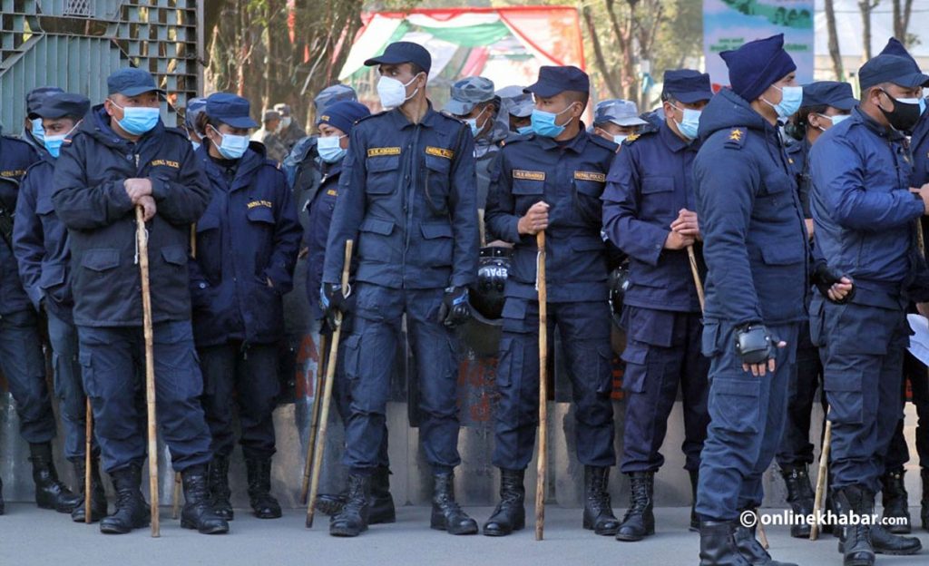 Nepal Police personnel during the local elections .