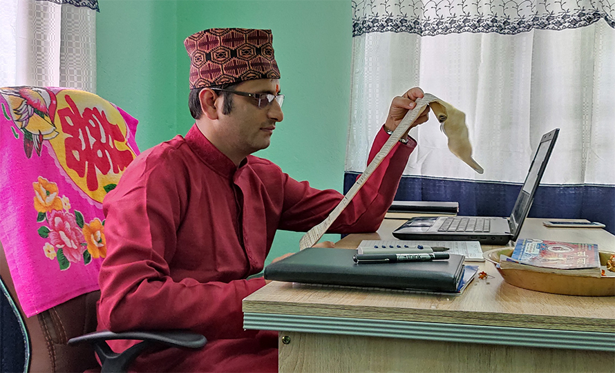 File: Sher Bahadur Deuba's astrologer Suresh Chandra Rijal