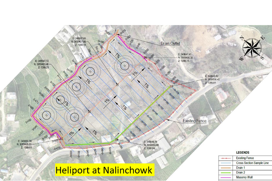A blueprint for a new heliport in Bhaktapur. Image courtesy: CAAN