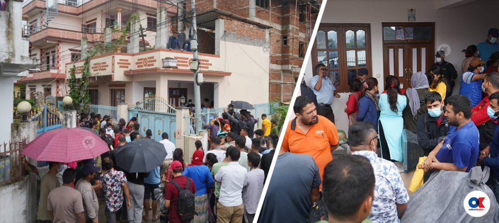 Four people were found dead in a house in Kavresthali of Kathmandu, on Monday, August 1, 2022. Photo: Shankar Giri
