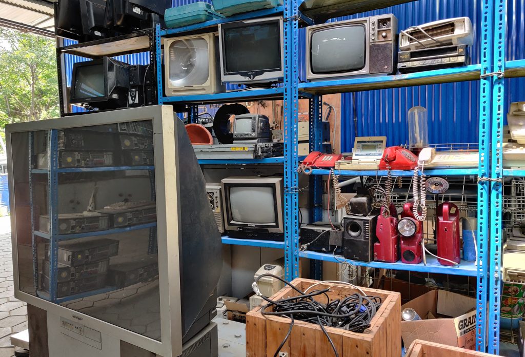 old televisions and telephones collected e-waste in kathmandu