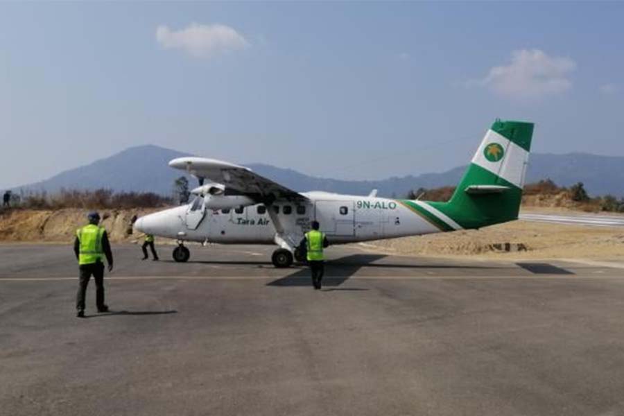 File: A Tara Air aeroplane at Ilam Airport