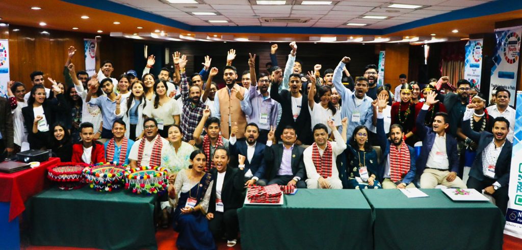 A gathering of youth has demanded at least 50 per cent of the positions for their youth-group members while deciding candidates for the November elections, in Kathmandu, in August 2022. Photo: Amrit Devkota