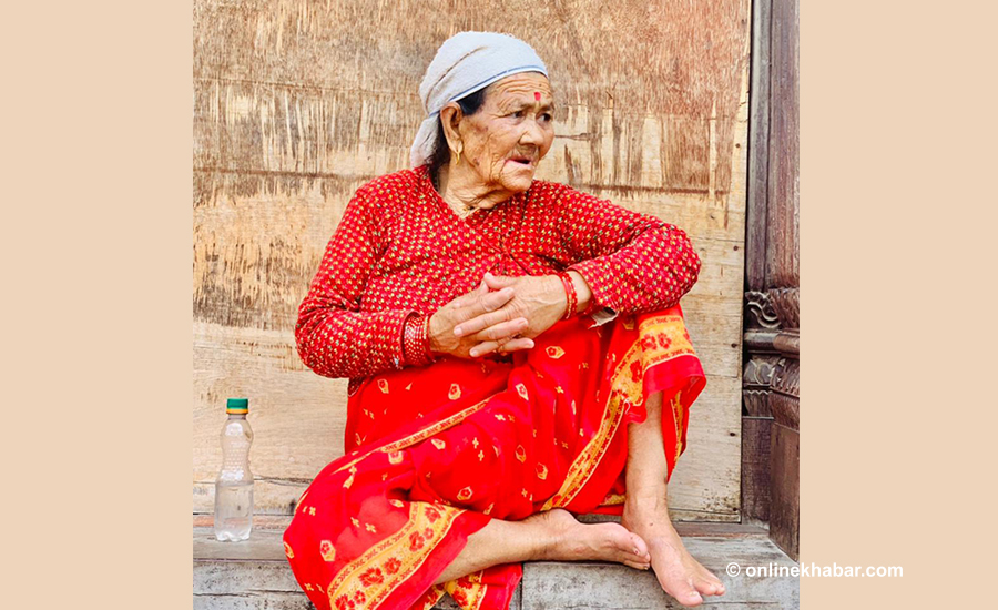 Pampha Karki (87) of Mainapokhari, Dolakha. 