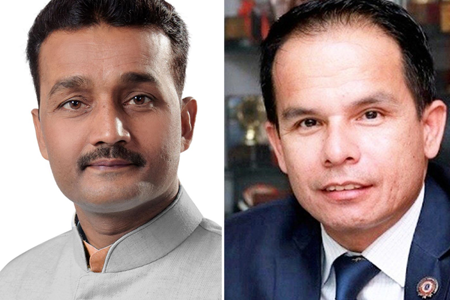 L-R: Environment Minister Pradeep Yadav and NADA President Dhruba Thapa