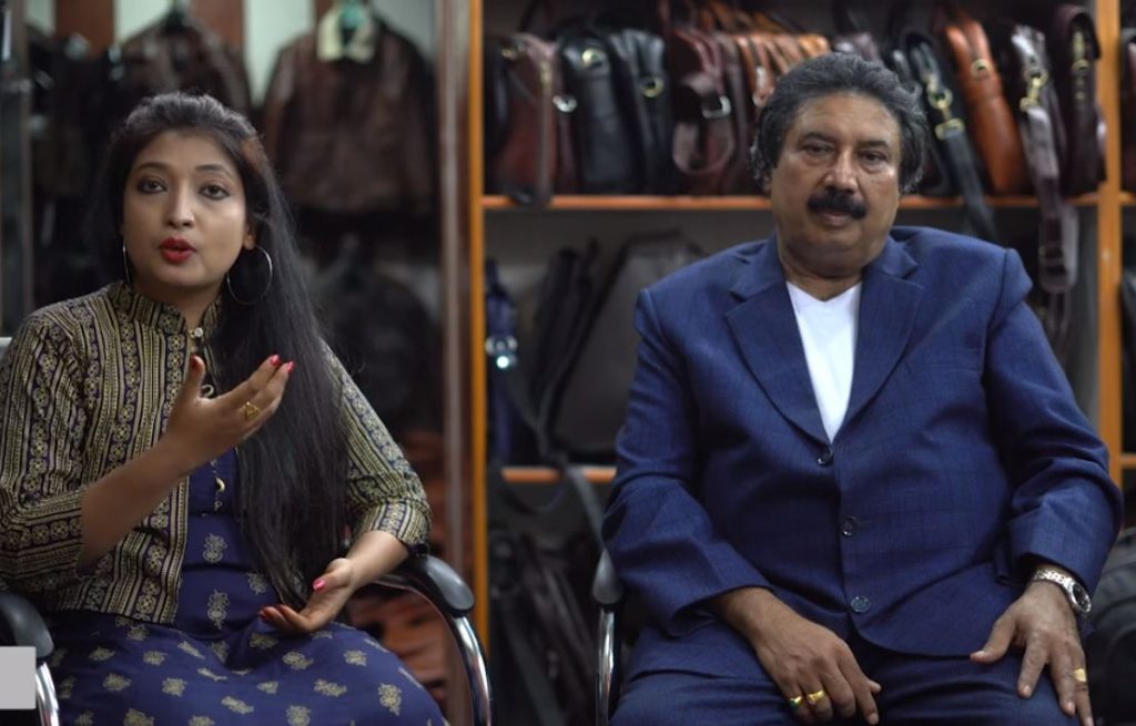 The father daughter duo, Amit Shah and Elisha Shah of Rhino Leather.