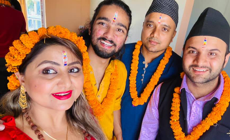 File: Deepa Shree Niraula celebrates Bhaitika during Tihar