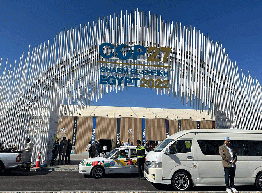 Sharm El-Sheikh of Egypt hosted the 27th Conference of Parties of the UNFCCC (COP27) in November 2022.
