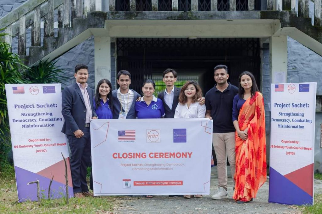 The USYC Sachet team poses for a photo after an event. Photo: Pooja Bade