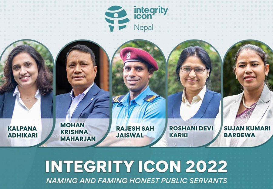 Along with Rajesh Sah Jaiswal, the others to receive  Integrity Icon Nepal-2022 are Kalpana Adhikari, Mohan Krishna Maharjan, Roshani Devi Karki, and Sujan Kumari Bardewa. 