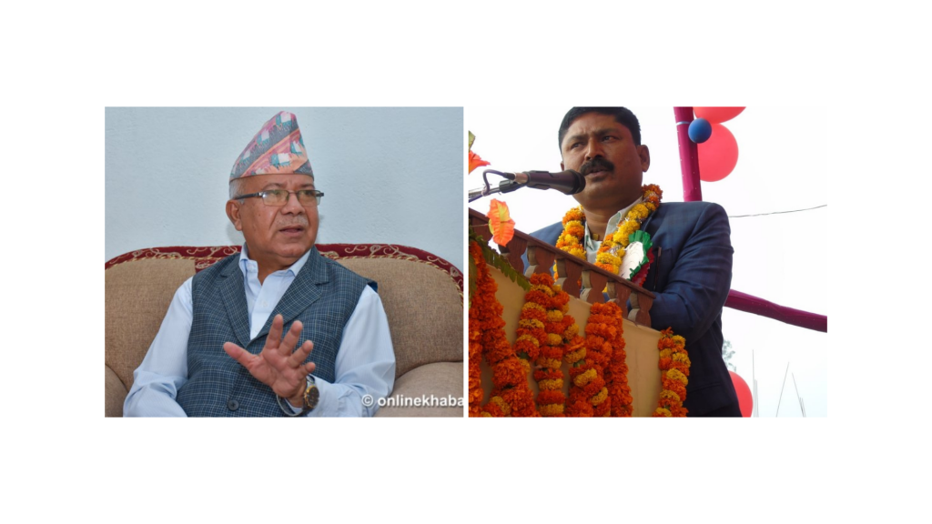 L-R: Madhav Kumar Nepal and Ajay Gupta