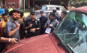 Rabi Lamichhane’s car vandalised; RSP accuses govt of failing to provide election security