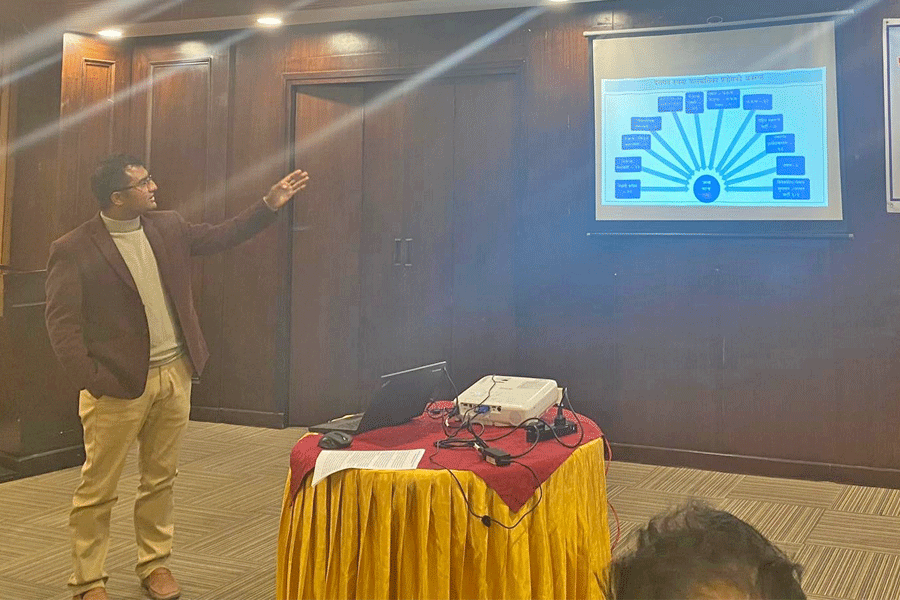 CZOP President Rajesh Sharma makes public a report about the election observation from the child rights perspective, in Kathmandu, on Monday, November 28, 2022. 