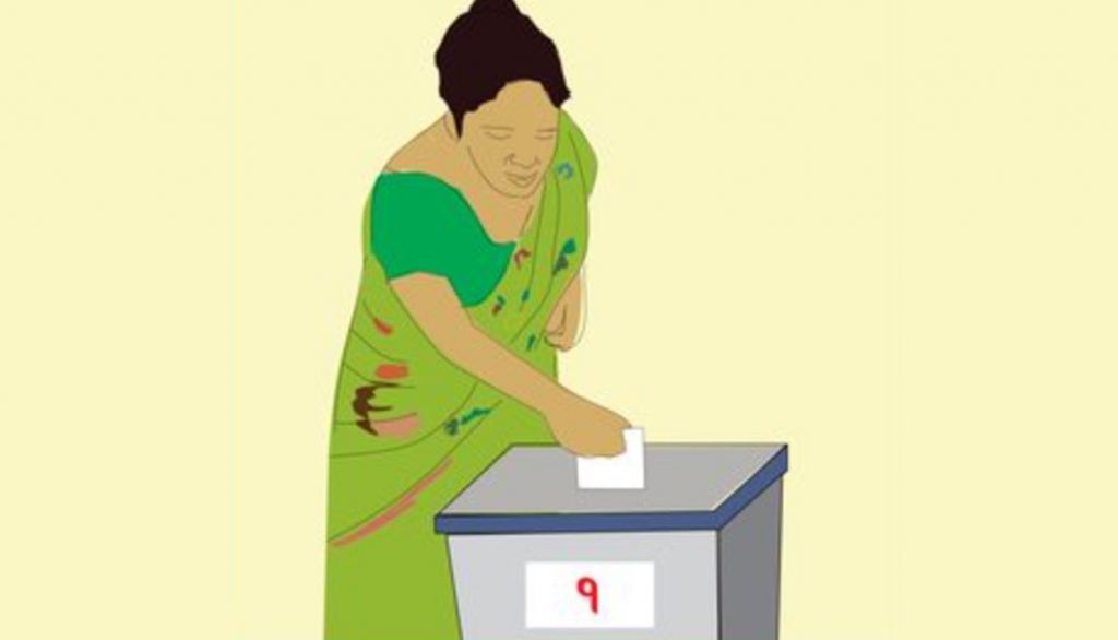 dropping ballot paper in the box November 20
