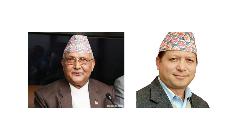L-R: KP Sharma Oli and Khagendra Adhikari